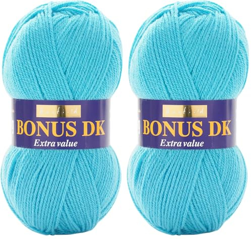 Sirdar Hayfield Bonus DK Double Knitting, Turquoise (998), 100g (Pack of 2)
