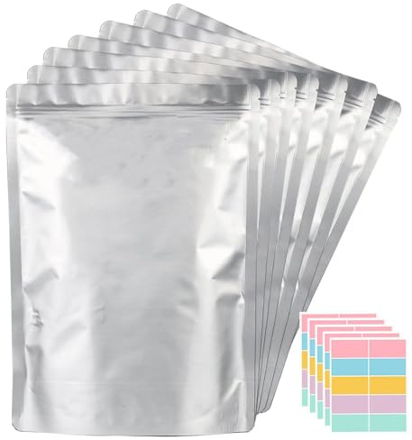 SHXWELL 30PCS 2 Gallon Mylar Bags for Food Storage, 13x17 10 Mil Stand-Up Zipper Pouches Resealable and Heat Sealable for Long Term Food Storage(13x17, Extra Thick)