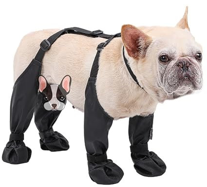 Stivali per Cani Impermeabili Regolabili Con Bretelle - Protezione per Zampe di Cane Con Cinturino Ausiliario