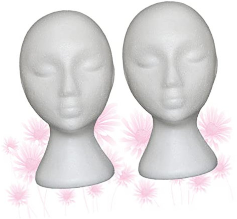 DOITOOL 2St Schaufensterpuppe aus Schaumstoff Schaumkopfständer Styroporkopf perücken menschlicher Kopf Modell Kunstkopf Übungskopf Männer und Frauen Kosmetik Polyethylen (PE) Weiß