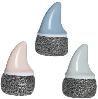 minkissy 3pcs Kitchen Scrubbers Kitchen Scourer Scouring Pad Steel Wire Cleaning Brush Cleaning Ball for Kitchen Washing up Sponges Stainless Steel Scourers Nordic Pot Brush
