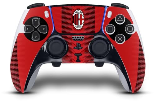 Head Case Designs Licenza Ufficiale AC Milan Home Kit per Stemma 2023/24 Vinile Sticker Gaming Pelle Adesivo Compatibile con Sony Playstation 5 PS5 DualSense Edge Controller