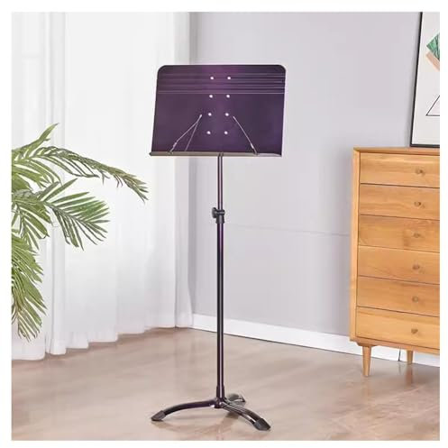 zktoermn Notenständer, Portable Musikordner Höhenwinkel Einstellbar Violine Ständer mit Mikrofonclip für Instrumental Performance Band (Farbe : Violett, Größe : 24x5x170cm)