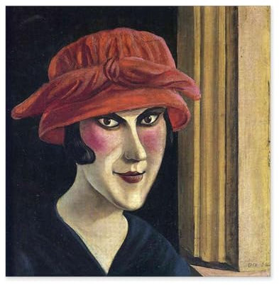 LZ6J8C9 Otto Dix Kunstdruck-Otto Dix Poster-Berühmte Gemälde Leinwand-Cosi fan tutte-Kunstdruck auf Leinwand Expressionismus-Wohnzimmer Wanddekoration 60x60cm(24x24in) Rahmenlos