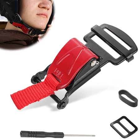 Helm Verschluss Set, Motorrad, Helm-Kinnriemenschnalle für Kinnriemen bis zu 2,5cm Schnellverschluss Zugschnalle, kompatibel mit D-Ring Halb- 3/4- und Integralhelm (Rot)