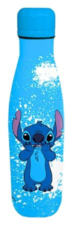 Disney Stitch Bouteille Réutilisable, Bouteille D'eau Design en Acier Inoxydable pour Filles, Bouteille de Voyage, Capacité 500 ml (Bleu)