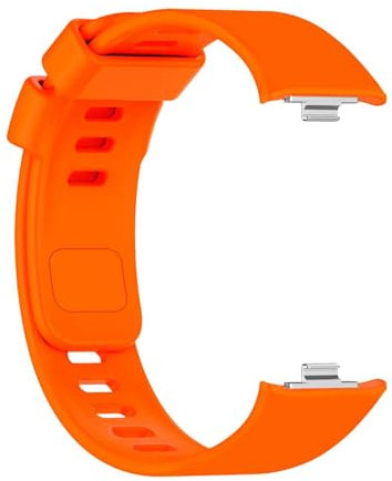 OcioDual Correa Reloj Inteligente Compatible con Xiaomi Smart Band 8 Pro, Redmi Watch 4, Pulsera Inteligente de Silicona, Resistente al Sudor, Enganche Metálico, Naranja, Correas Reloj