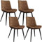 Esszimmerstuhl, Küchenstühle, 4er-Set, Moderne, mattierte Leder- und Metall-Anti-Rutsch-Füße, für Küche, Wohnzimmer, Theke, Lounge-Stühle, C