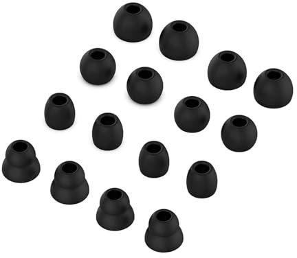 umvowuxa Replacement Ear Tips Silicone Earbuds for Powerbeats Pro Earphones, Soft and Comfortable, Waterproof and Sweatproof, Also Compatible with Beats Flex/BeatsX (8 Pairs/Black)