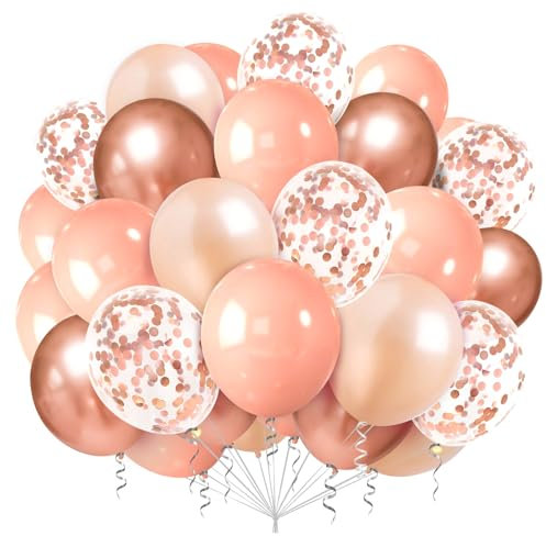 Palloncini Oro Rosa,100 Pezzi Rose Gold Elio Palloncino Lattice Palloncini,Palloncino Festa Oro Rosa Per Feste per Compleanni Matrimoni Anniversari Capodanno Laurea Decorazione