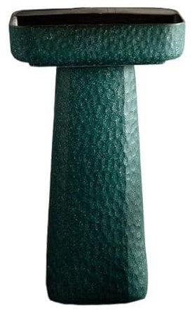 Lavabo sur pied pour salle de bain vintage, 2 pièces, lavabo sur pied rectangulaire, lavabo de salle de bain sur pied en céramique avec robinet et kit de vidange, lavabo autoportant (taille unique C (