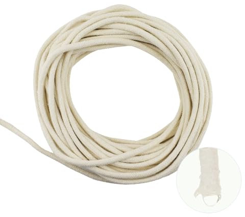 Acoeitl Cordón de mecha de riego automático blanco natural de 15 m, sistema de cuerda de algodón de riego hidropónico para el cuidado de plantas de vacaciones, mechas capilares para macetas y macetas