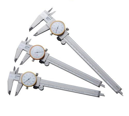 AHUFGN Messschieber 1PC Shock Proof Metall Zifferblatt Messschieber 0,01mm/0,02mm Hochauflösende Edelstahl Messschieber Tiefe Durchmesser messwerkzeuge(0-300mm 0.01mm)