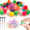 Silicone Hair Beads for Kids Girls, 50pcs Soft Colorful Pony Beads for Braids, Hair Accessories for Kids Girls Women