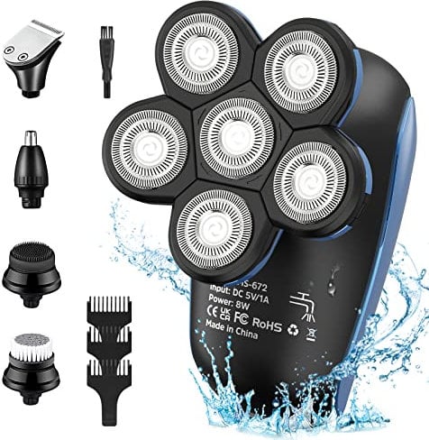 Lofrritp Rasoir électrique pour homme 6D, tête humide et sèche, étanche IPX7