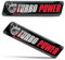 SkinoEu 2 adesivi in gel 3D in silicone per auto, moto, caschetto, badge Turbo Power nero, rosso, argento, KS 152
