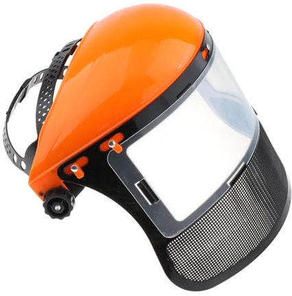 Colcolo Trimmer Face Face Guard Arbeitsausrüstung Rasenmäher Maske für die Arbeit Holz schneiden Garten Rasengarten Jäten, Orange