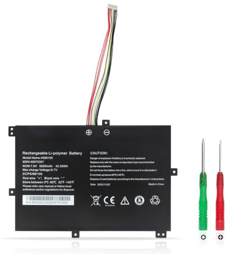 KXRSII 4588105 40069191 Laptop Akku für MEDION AKOYA S4401 S4402 S4403 S14401 S14402 MD 63410 MD 61852 MD 61267 MD 61325 YM14KR YM14KR, WinBook CW140, 2ICP5/88/105 40075307 7.6V 45Wh 2-Zellen