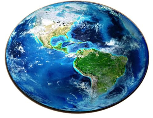 IMIKEYA Tappetino Motivo Rotondo Terra Blu Antiscivolo Sedia Ufficio