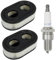2 Pezzi Filtro Dell’aria con 1 Pezzi Candela per Tosaerba per Briggs & Stratton 798339 798452 593260 per Motori 550E 550EX, Decespugliatore Luftfilter Aria, Rasenmäher Ricambio