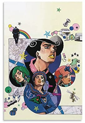 HSYIFF Bilder Wohnzimmer Modern Senza Cornice 50 * 70cm JoJo's Bizarre Adventure Anime Decorative Canvas Wall Art Soggiorno Poster Camera da letto