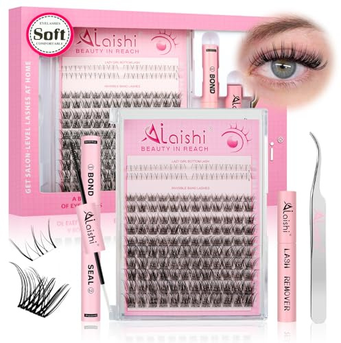AILAISHI Set Ciglia Finte Manga, 144 Ciuffetti Ciglia Finte Anime 5-16mm, Curl D Fluffy, Colla/Sigillante e Pinzette – Estensioni Ciglia per Cosplay Ultimate