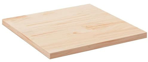 QJBSAVVA Tischplatte 70x70x2,5 cm Massivholz Kiefer Quadratisch Unbehandelt Abgerundete Ecken, für DIY Tisch Küche Garten Bistro Outdoor Café Hotel Modernes Design Massivholzplatte
