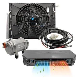 12 V 10000BTU bajo el salpicadero de aire acondicionado con funciones de refrigeración y calefacción, acondicionador de aire de 12 V, kit de ac bajo el salpicadero, funcionamiento silencioso