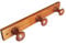PERCHA Pared 3 Pomos madera pino lacado miel 356 X 50 X 72 MM