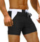 TACVASEN Swim Briefs Men Swimming Boxer Trunks Sports Swimwear Shorts Men Summer Casual Wear Surfing Bathing Shorts Boys Elastic Mesh Beach Trunks Pocket, Black, 36