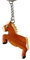 JA Horse - Holz Schlüsselanhänger Pferd Pferdchen Pony Reiten Tier handgemacht (springendes braunes Pony)