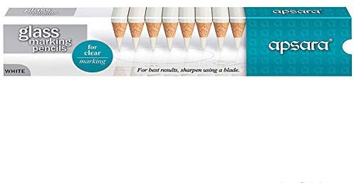 Apsara Glass Marking Pencils, White Pack Of 10 Pencil (White)