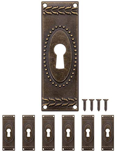 FUXXER Lot de 6 rosaces de serrure vintage en laiton 73 x 24 mm