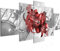 Runa Art - Tableau Lys De Fleurs 200 x 100 cm 5 Parties XXL Decoration Murale Dessin Rouge Blanc 016551b