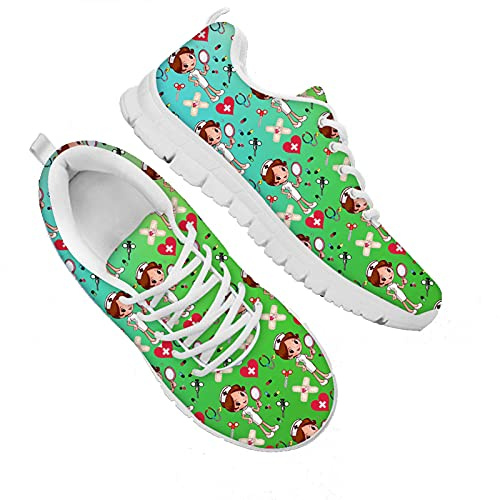 Showudesigns Krankenschwester Schuhe Grün Unisex-Erwachsene Sneaker for Gym Yoga Outdoor Walking Leicht Sport Outdoorschuhe Laufschuhe Straßenlaufschuhe EU 39 Aqua