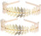Göttin Haarreif,2 PCS Blattgold Stirnband Golden Leaf Stirnband Blätter Stirnband Hochzeit Tiara Gold Haarreifen Braut Haarkrone Tiara Haarbänder für Party Braut Brautjungfern Frauen Mädchen