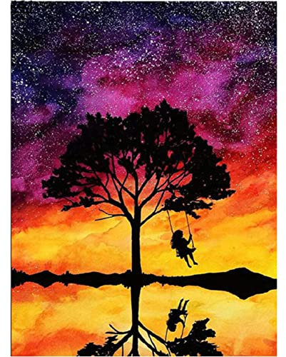 5D DIY Diamond Painting Kits Baum Voll Bohren Strass Kristall Diamant Malerei Kinder Erwachsene Kreuzstich Stickerei Anzahl Mosaik Für Home Wall Dekoration Handwerk Square Drill 80x110cm AAB16519