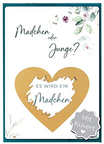 Joli Coon Rubbelkarte Geschlecht verkünden, mit Kuvert, Gender Reveal Party