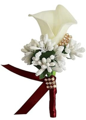 LUNYY Herren-Corsage für Anzug, Mode, Hochzeit, Bräutigam, Trauzeuge, Clip-On, künstliche Boutonniere, Blumenbrosche, männlich, charmante Corsagen