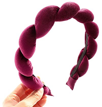 Caziffer Haarreif für Damen, mit Schaumstoff, Samt, für Gesicht, Make-up, Waschen, Entfernen, Dusche, Hautpflege, Haarbänder, modischer Haarreifen, violett, rot, 1 count (Pack of 1)
