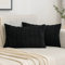 EMEMA Kordsamt Kissenbezüge Dekorative Sofakissen Moderne Kissenhüllen 40x60 cm Dekokissen Weicher Zierkissenbezug für Wohnzimmer Sofa Schlafzimmer 2er Set Schwarz