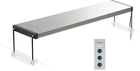 Twinstar Light III 300EA - Lámpara de acuario de agua dulce para peces y plantas, espectro completo RGBW, controlable, ajustable de 30 a 40 cm, fuente de alimentación de 24 W