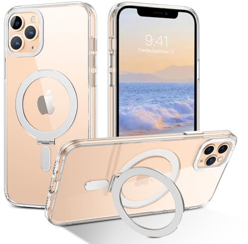 DUEDUE for iPhone 11 Pro Magnetic Case with Invisible Stand [Compatible with Magsafe], Clear Full Body Protective Cover Slim Shockproof Phone Case for Apple iPhone 11 Pro 5.8, Clear