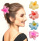 Nivofu 4 PCS Pinzas de Pelo Hawaianas en Forma de Flor, Pinzas para el Cabello Flores, Acrílico Fuerte Clips de Garra, Clips Hebillas de Cabello Garras de Plástico Antideslizante para Mujeres Niñas