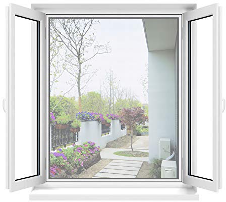 Pantalla Mosquitera Universal Apalus, Malla lavable, Red Ajustable, Tamaño de la Ventana DIY - Protección contra Mosquitos y Moscas, Tamaño máximo 110x130CM (2 Juegos, Blanco)