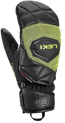 LEKI HS WCR Coach 3D Junior Mitt - 5, Black-Ice Lemon