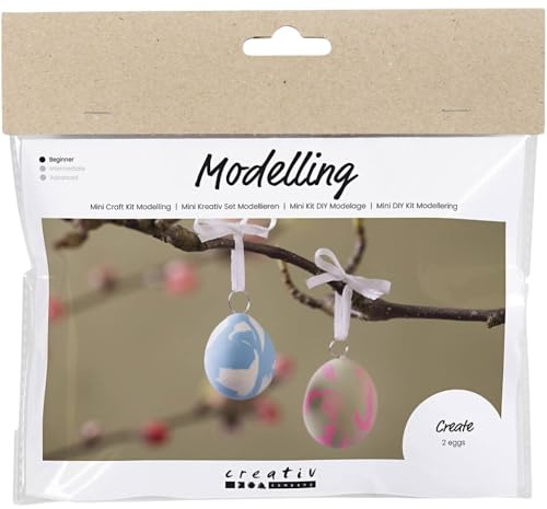 Creativ Mini-Bastelset Modellieren, Marmorierte Eier, 1 Packung
