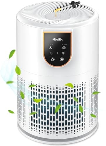 Aircillin Purificador de Aire con 5-stage Filtro HEPA, Air Purifier Cubre Hasta 798Sq Ft, Elimina 99,97% de Alergia Polen Olor y Caspa de Mascota, humo, Temporizador, 25dB