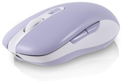 Bluetooth Maus, Rechargeable Ergonomiche Maus Kabellose Mouse, Wiederaufladbarer Akku, Multi-Device (Tri-Modi: BT 5.0/3.0+2.4G), Leise Funkmaus,6 Buttons for PC/Computer/Laptop/Tablet/MacBook, Lila