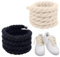 Wisebom 2 Pairs Thick laces, 8 mm (150 cm) Rope Laces for DIY Shoelaces, Thick Shoelaces for Air Force Made of Premium Cotton, for Trainers Running Shoes Sports Shoes,Black and off white
